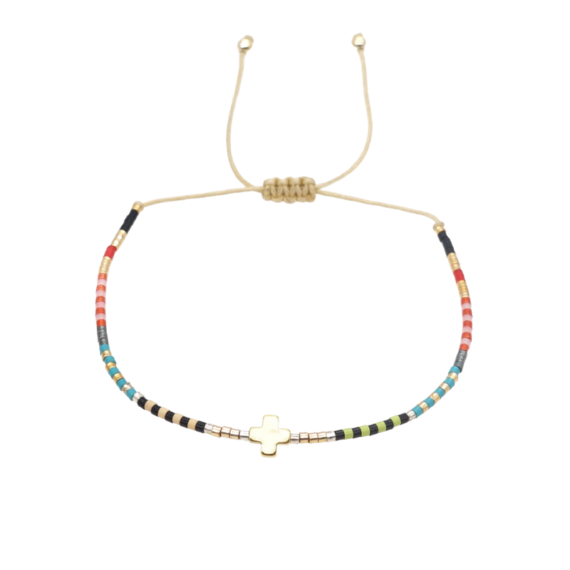 Women Colorful Beaded Adjustable String Bracelet