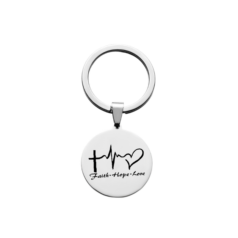 Faith Hope Love Stainless Steel Keychain