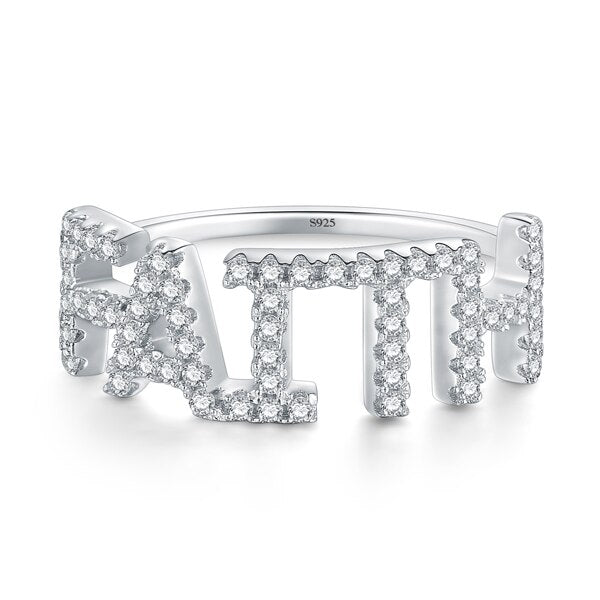 Faith Letter Simple Classic Rings