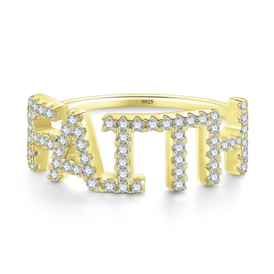 Faith Letter Simple Classic Rings