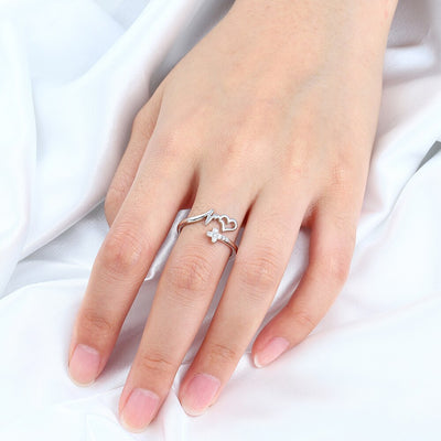 925 Sterling Silver Cross Faith Hope Love Ring