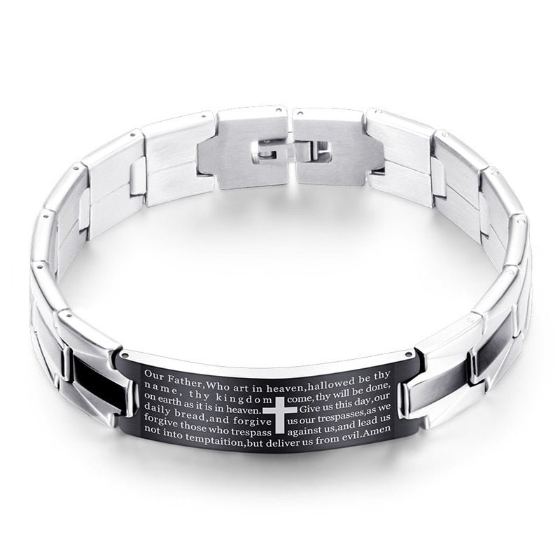 Stainless Steel Religious Wristband