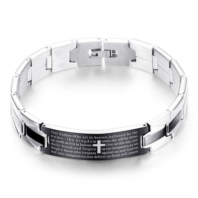 Stainless Steel Religious Wristband