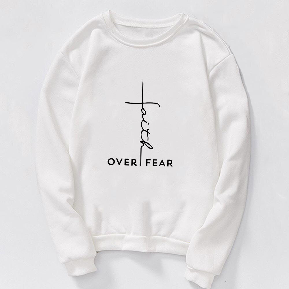 Jesus Print O-neck Pullovers