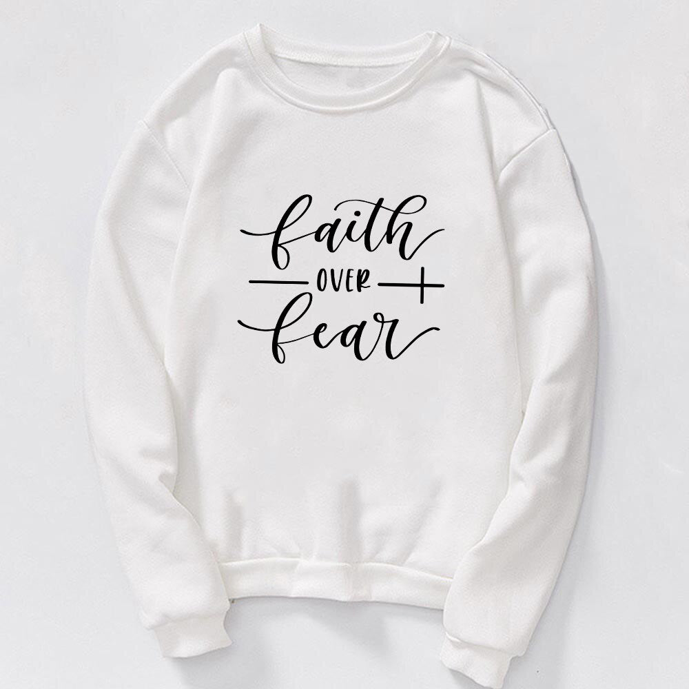 Jesus Print O-neck Pullovers