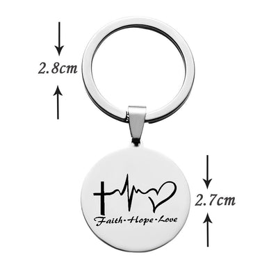 Faith Hope Love Stainless Steel Keychain