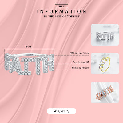 Faith Letter Simple Classic Rings